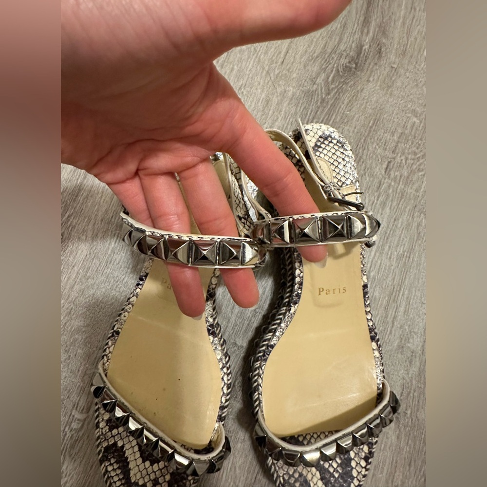 Christian Louboutin Rockstud Accents Python Snake… - image 3